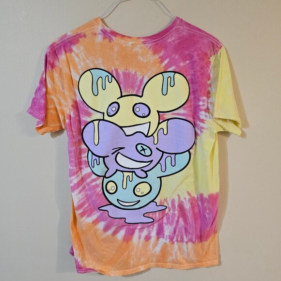 Deadmaus Tie Dye Graphic Print Unisex Tee Shirt - Size M(M) L(W) - Picture 2 of 4